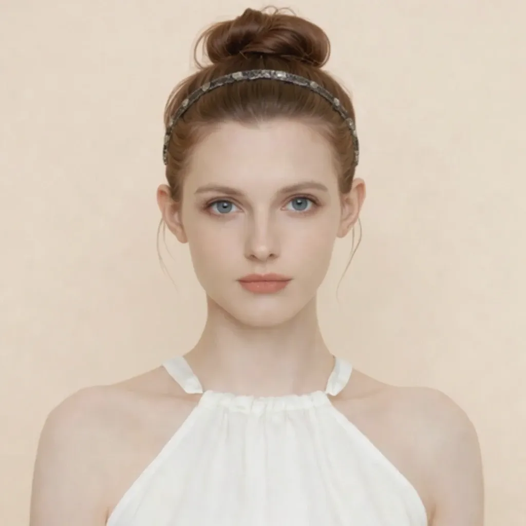 Messy Bun with a Headband - AIEnhancer