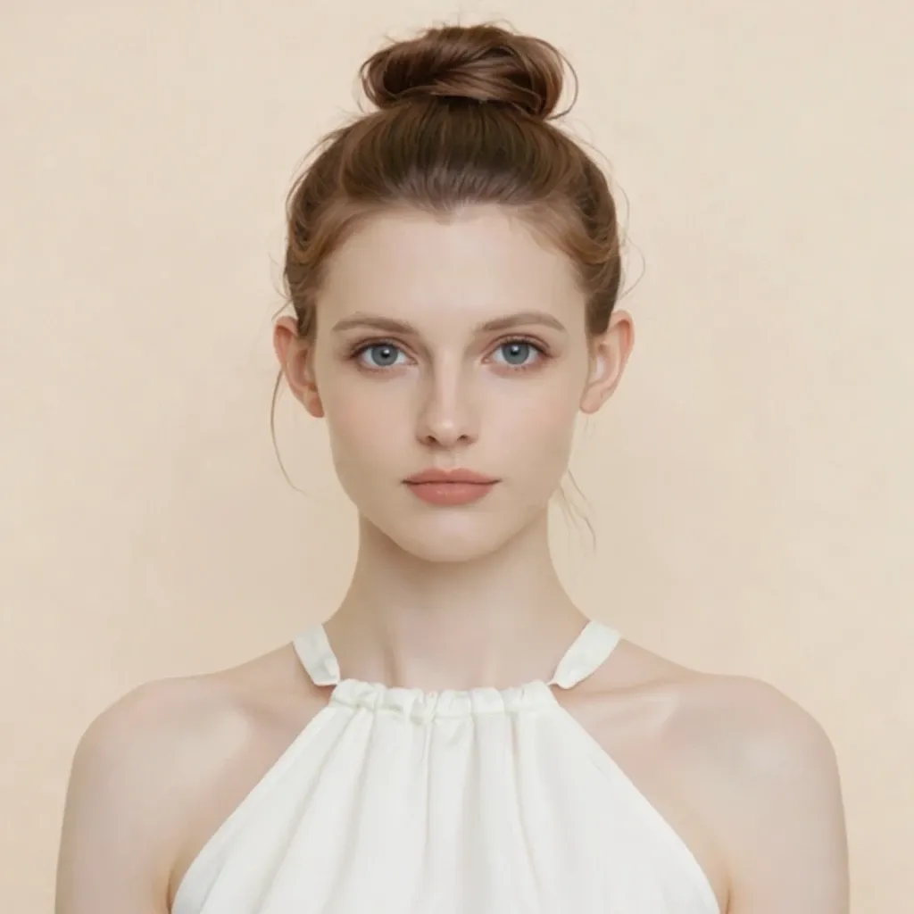 Messy Bun with a Scarf - AIEnhancer