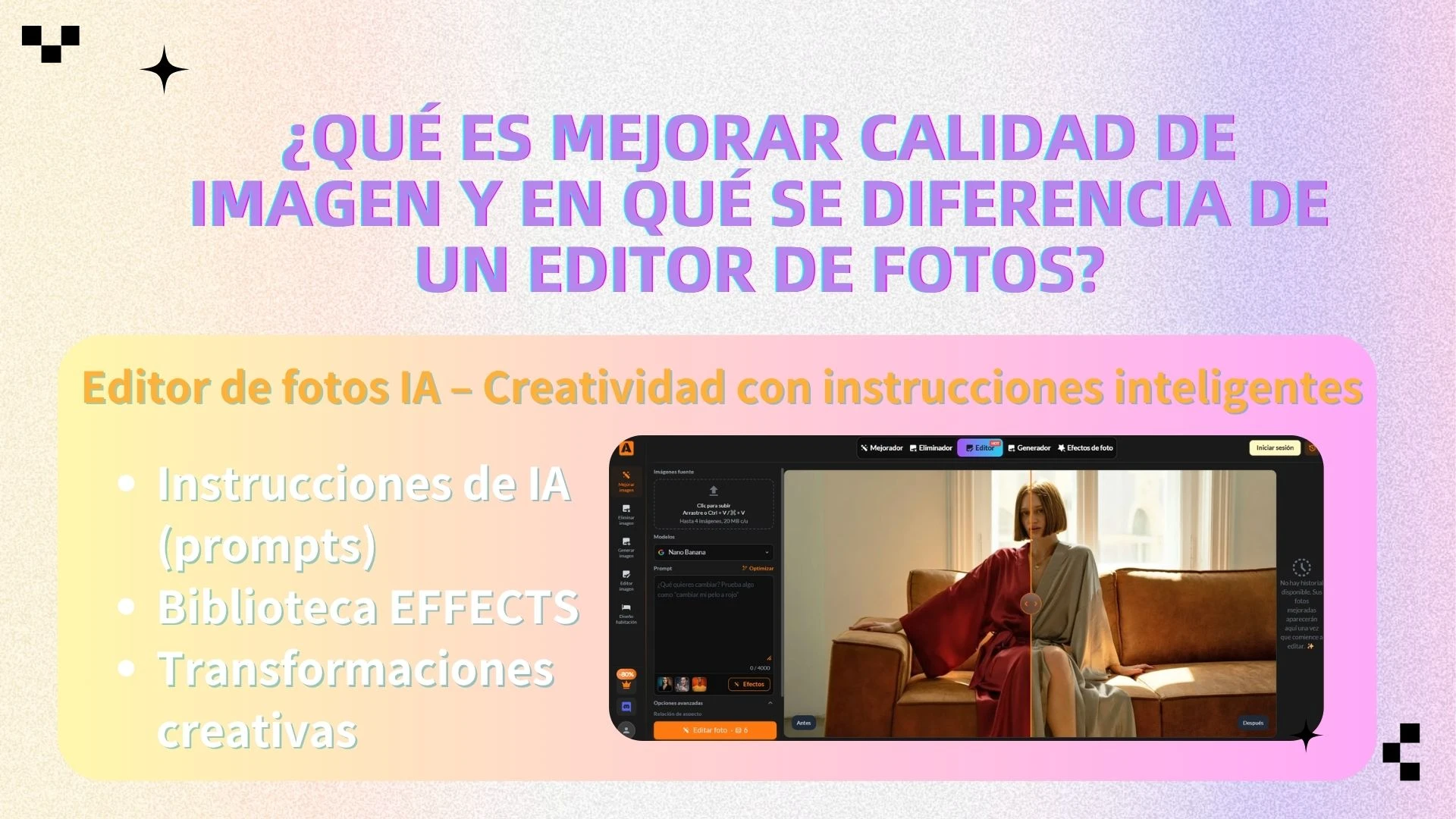 Editor de fotos IA – Creatividad con instrucciones inteligentes - AIEnhancer