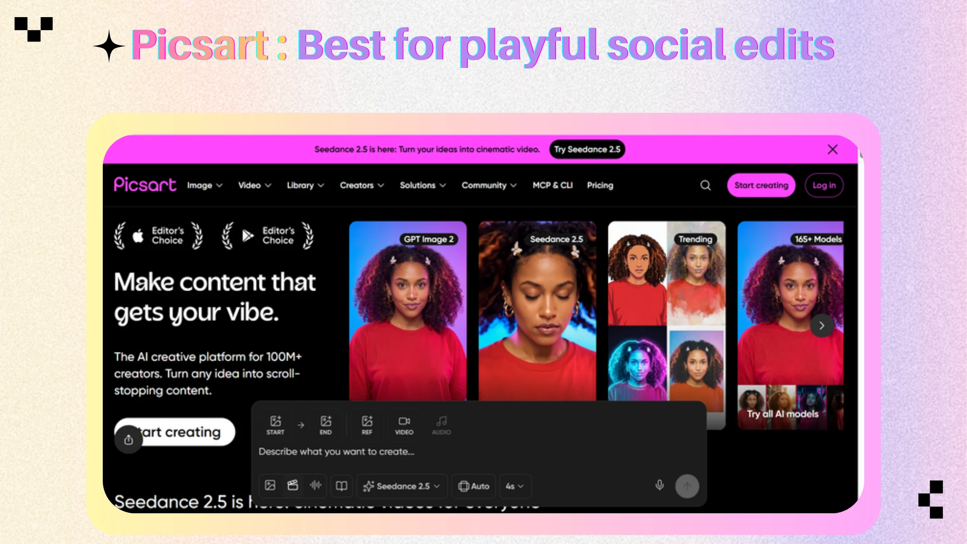Picsart - Best for playful social edits - AIEnhancer
