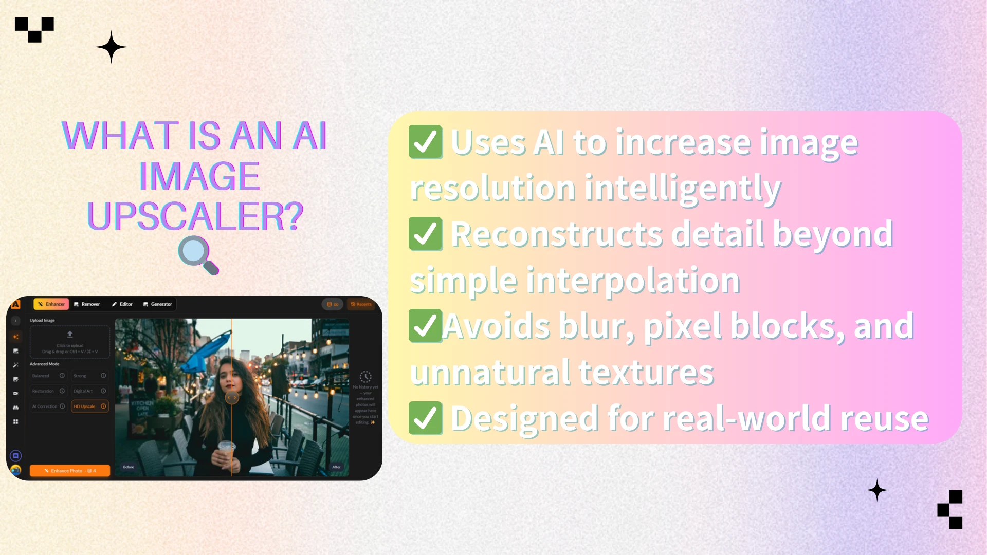 AI Image Upscaler vs Traditional Image Enlargement - AIEnhancer