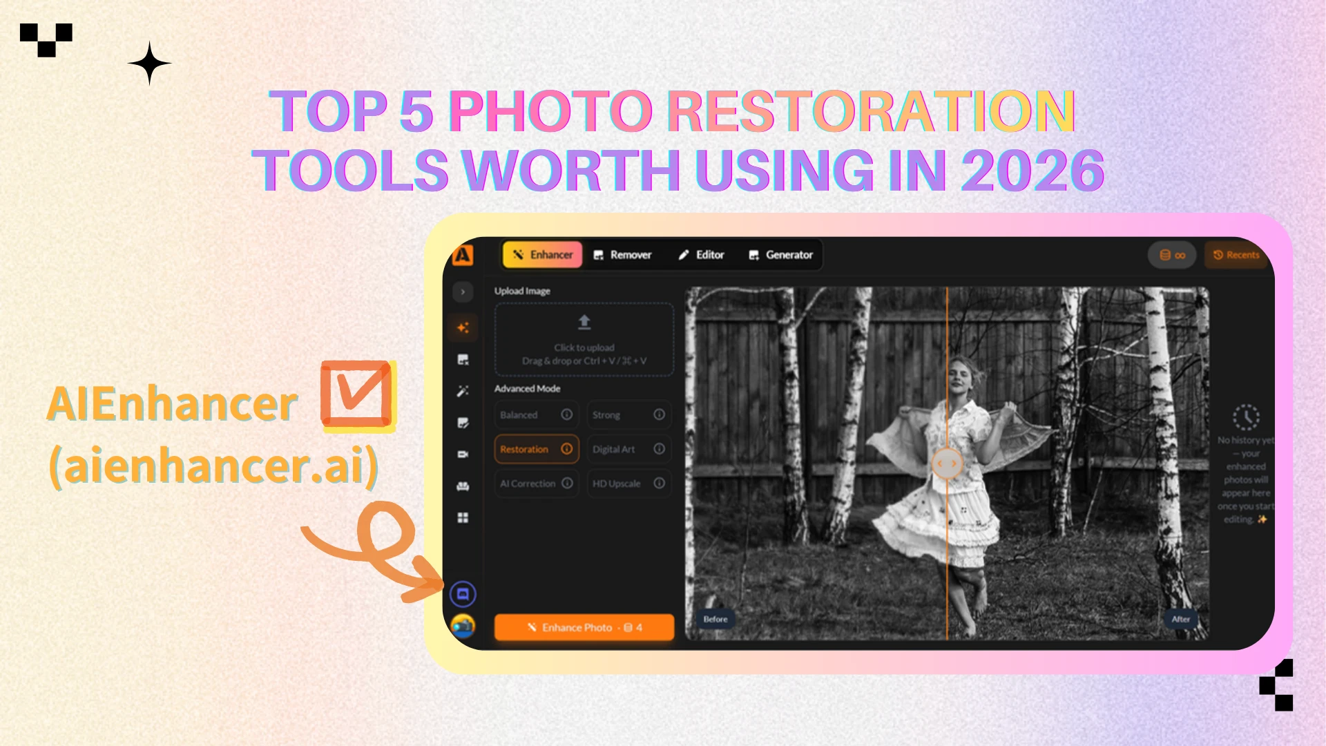 AIEnhancer — Best Overall Value for Photo Restoration 🏆 - AIEnhancer