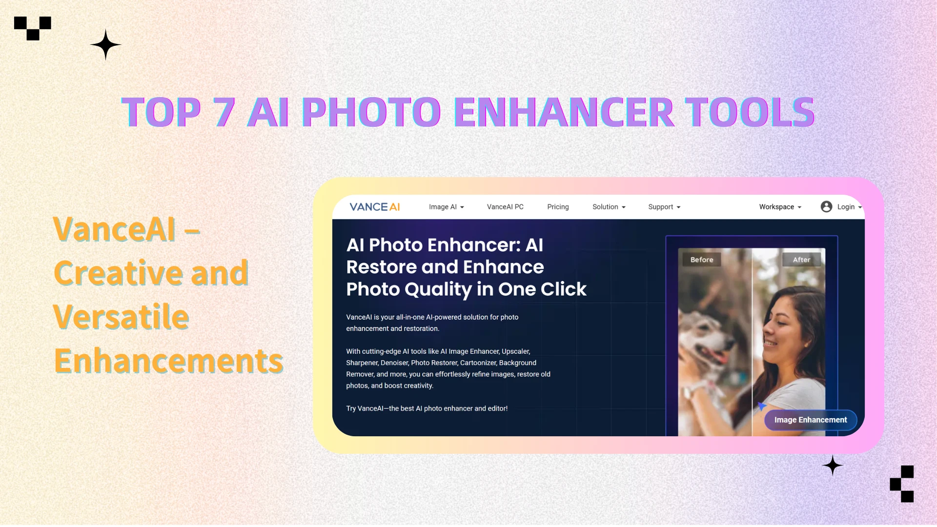 4. VanceAI – Creative and Versatile Enhancements - AIEnhancer